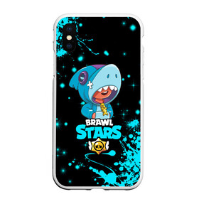 Чехол для iPhone XS Max матовый с принтом BRAWL STARS LEON SHARK в Екатеринбурге, Силикон | Область печати: задняя сторона чехла, без боковых панелей | bib | brawl stars | colt | crow | el brown | leon | leon shark | max | moba | sally leon | shark | акула | берли | биби | бравл старс | браун | ворон | жанр | игра | кольт | леон | леон акула | макс | нита | шелли