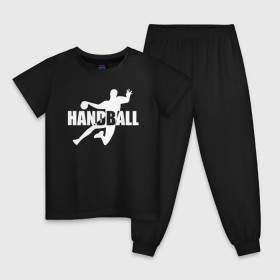 Детская пижама хлопок с принтом Гандболист в Екатеринбурге, 100% хлопок |  брюки и футболка прямого кроя, без карманов, на брюках мягкая резинка на поясе и по низу штанин
 | hand ball | handball | play | игра | игра в ганбол | игра с мячом | мяч | руки | футбол