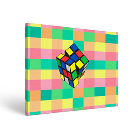 Холст прямоугольный с принтом Кубик Рубика в Екатеринбурге, 100% ПВХ |  | Тематика изображения на принте: игра | интеллект | куб | кубик | рубик | ум