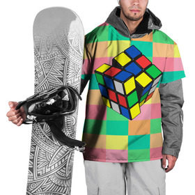 Накидка на куртку 3D с принтом Кубик Рубика в Екатеринбурге, 100% полиэстер |  | игра | интеллект | куб | кубик | рубик | ум