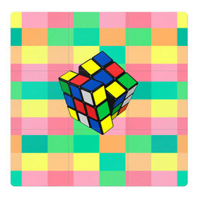 Магнитный плакат 3Х3 с принтом Кубик Рубика в Екатеринбурге, Полимерный материал с магнитным слоем | 9 деталей размером 9*9 см | Тематика изображения на принте: игра | интеллект | куб | кубик | рубик | ум