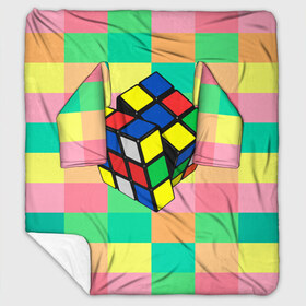 Плед с рукавами с принтом Кубик Рубика в Екатеринбурге, 100% полиэстер | Закругленные углы, все края обработаны. Ткань не мнется и не растягивается. Размер 170*145 | игра | интеллект | куб | кубик | рубик | ум