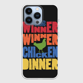 Чехол для iPhone 13 Pro с принтом Winner Chicken Dinner в Екатеринбурге,  |  | Тематика изображения на принте: asia | battle | chicken | dinner | duo | epic | guide | lucky | map | miramar | mobile | mortal | pro | royale | solo | winner | битва | лут | пабг | пубг | стрим | топ