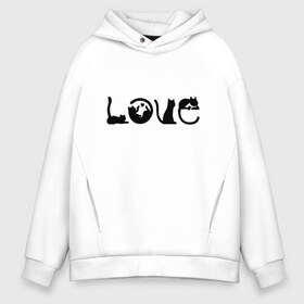 Мужское худи Oversize хлопок с принтом Love Cats в Екатеринбурге, френч-терри — 70% хлопок, 30% полиэстер. Мягкий теплый начес внутри —100% хлопок | боковые карманы, эластичные манжеты и нижняя кромка, капюшон на магнитной кнопке | Тематика изображения на принте: animal | cat | cute | kitty | meow | друг | животные | киска | китти | кот | котенок | котик | кошечка | кошка | лев | леопард | любовь | милый | мур | мяу | пантера | питомец | рысь | тигр | улыбка