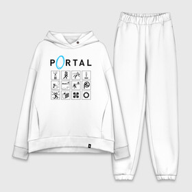 Женский костюм хлопок Oversize с принтом PORTAL в Екатеринбурге,  |  | aperture laboratories | glados | portal | portal 2 | valve | гладос | портал | портал 2 | текстуры | челл