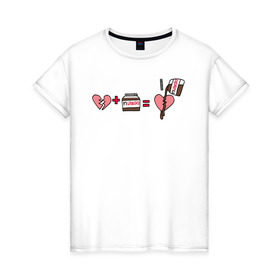 Женская футболка хлопок с принтом NUTELLA в Екатеринбурге, 100% хлопок | прямой крой, круглый вырез горловины, длина до линии бедер, слегка спущенное плечо | 14 февраля | антивалентин | день святого  валентина | любовь | подарок