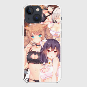 Чехол для iPhone 13 mini с принтом Девушки в купальниках в Екатеринбурге,  |  | ahegao | anime | manga | neko | o face | аниме | ахегао | девушки | иероглифы | картинки | коллаж | лица | манга | тян | тянки | язык