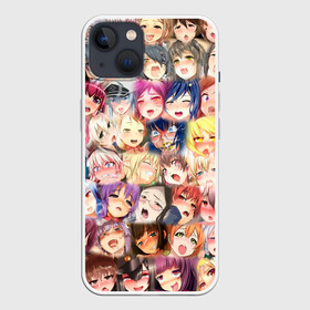 Чехол для iPhone 13 с принтом MANY FACES OF AHEGAO color в Екатеринбурге,  |  | ahegao | anime | manga | neko | o face | аниме | ахегао | девушки | иероглифы | картинки | коллаж | лица | манга | тян | тянки | язык