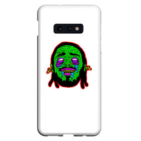 Чехол для Samsung S10E с принтом Post Malone в Екатеринбурге, Силикон | Область печати: задняя сторона чехла, без боковых панелей | art | hip hop | music | post malone | rap | rockstar | sound | zombie | арт | голова | зомби | музыка | музыкант | певец | пост малон | потеки | реп | репер | рэп | хип хоп