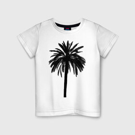 Детская футболка хлопок с принтом Тропики в Екатеринбурге, 100% хлопок | круглый вырез горловины, полуприлегающий силуэт, длина до линии бедер | джунгли | мода | пальма | природа | солнце | стиль | тропики