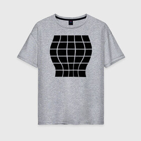 Женская футболка хлопок Oversize с принтом Иллюзия большой груди в Екатеринбурге, 100% хлопок | свободный крой, круглый ворот, спущенный рукав, длина до линии бедер
 | 3d | 3д | для девушек | иллюзия | иллюзия большой груди | обманка | подарок | прикол
