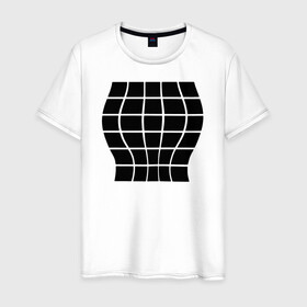 Мужская футболка хлопок с принтом Иллюзия большой груди в Екатеринбурге, 100% хлопок | прямой крой, круглый вырез горловины, длина до линии бедер, слегка спущенное плечо. | 3d | 3д | для девушек | иллюзия | иллюзия большой груди | обманка | подарок | прикол