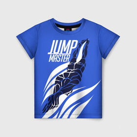 Детская футболка 3D с принтом Jump master в Екатеринбурге, 100% гипоаллергенный полиэфир | прямой крой, круглый вырез горловины, длина до линии бедер, чуть спущенное плечо, ткань немного тянется | cliff diving | dive | diving | swimming | плавание | прыжки в воду | спорт