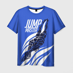 Мужская футболка 3D с принтом Jump master в Екатеринбурге, 100% полиэфир | прямой крой, круглый вырез горловины, длина до линии бедер | cliff diving | dive | diving | swimming | плавание | прыжки в воду | спорт