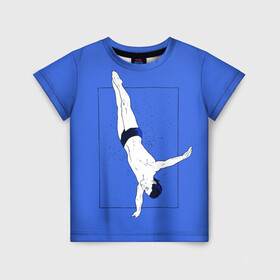 Детская футболка 3D с принтом Dive в Екатеринбурге, 100% гипоаллергенный полиэфир | прямой крой, круглый вырез горловины, длина до линии бедер, чуть спущенное плечо, ткань немного тянется | cliff diving | dive | diving | swimming | плавание | прыжки в воду | спорт