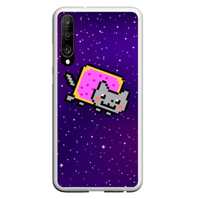 Чехол для Honor P30 с принтом Nyan Cat в Екатеринбурге, Силикон | Область печати: задняя сторона чехла, без боковых панелей | cat | meme | nyan cat | space | youtube | животное | звезды | интернет | космос | кошка | мем | прикол | радуга | юмор | ютуб