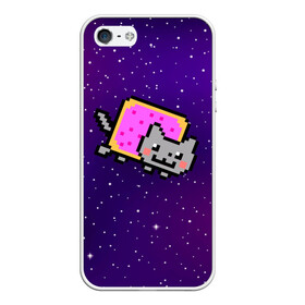 Чехол для iPhone 5/5S матовый с принтом Nyan Cat в Екатеринбурге, Силикон | Область печати: задняя сторона чехла, без боковых панелей | cat | meme | nyan cat | space | youtube | животное | звезды | интернет | космос | кошка | мем | прикол | радуга | юмор | ютуб