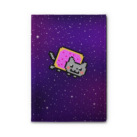 Обложка для автодокументов с принтом Nyan Cat в Екатеринбурге, натуральная кожа |  размер 19,9*13 см; внутри 4 больших “конверта” для документов и один маленький отдел — туда идеально встанут права | Тематика изображения на принте: cat | meme | nyan cat | space | youtube | животное | звезды | интернет | космос | кошка | мем | прикол | радуга | юмор | ютуб