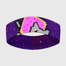 Повязка на голову 3D с принтом Nyan Cat в Екатеринбурге,  |  | cat | meme | nyan cat | space | youtube | животное | звезды | интернет | космос | кошка | мем | прикол | радуга | юмор | ютуб