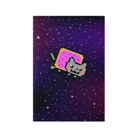 Обложка для паспорта матовая кожа с принтом Nyan Cat в Екатеринбурге, натуральная матовая кожа | размер 19,3 х 13,7 см; прозрачные пластиковые крепления | Тематика изображения на принте: cat | meme | nyan cat | space | youtube | животное | звезды | интернет | космос | кошка | мем | прикол | радуга | юмор | ютуб
