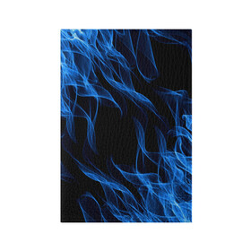 Обложка для паспорта матовая кожа с принтом BLUE FIRE FLAME в Екатеринбурге, натуральная матовая кожа | размер 19,3 х 13,7 см; прозрачные пластиковые крепления | bright | fire | flame | heat | light | wildfire | искры | огненный | огонь | пламя | пожар