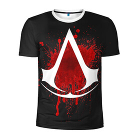 Мужская футболка 3D спортивная с принтом Assassins Creed в Екатеринбурге, 100% полиэстер с улучшенными характеристиками | приталенный силуэт, круглая горловина, широкие плечи, сужается к линии бедра | анимус | ассасина | дезмонд | кредо | крестовый | майлс | тамплиер