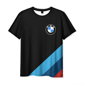 Мужская футболка 3D с принтом BMW в Екатеринбурге, 100% полиэфир | прямой крой, круглый вырез горловины, длина до линии бедер | bmw | bmw performance | m | motorsport | performance | бмв | моторспорт