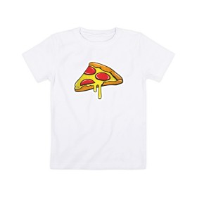 Детская футболка хлопок с принтом Пицца Пицца Пицца !!!! Pizza в Екатеринбурге, 100% хлопок | круглый вырез горловины, полуприлегающий силуэт, длина до линии бедер | pizza | для девушек | для парней | еда | италия | итальянская еда | колбаса | пицца | пицца с салями | пицца с сыром | подарок | с намеком | салями | сыр | тесто