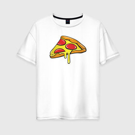 Женская футболка хлопок Oversize с принтом Пицца Пицца Пицца !!!! Pizza в Екатеринбурге, 100% хлопок | свободный крой, круглый ворот, спущенный рукав, длина до линии бедер
 | pizza | для девушек | для парней | еда | италия | итальянская еда | колбаса | пицца | пицца с салями | пицца с сыром | подарок | с намеком | салями | сыр | тесто