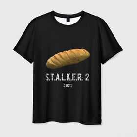Мужская футболка 3D с принтом STALKER 2 Батон в Екатеринбурге, 100% полиэфир | прямой крой, круглый вырез горловины, длина до линии бедер | mem | metro | stalker | stalker 2 | еда | игра | из игры | мем | метро 2033 | прикол | сталкер | сталкер 2 | сталкер батон | хлеб | юмор