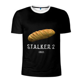 Мужская футболка 3D спортивная с принтом STALKER 2 Батон в Екатеринбурге, 100% полиэстер с улучшенными характеристиками | приталенный силуэт, круглая горловина, широкие плечи, сужается к линии бедра | mem | metro | stalker | stalker 2 | еда | игра | из игры | мем | метро 2033 | прикол | сталкер | сталкер 2 | сталкер батон | хлеб | юмор