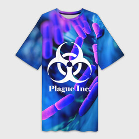 Платье-футболка 3D с принтом PLAGUE INC. в Екатеринбурге,  |  | molecule | plague inc | абстракция | бактерии | вирус | клетки | медицина | микробы | молекулы | наука | нейрон | нейроны | планета | текстура | текстуры | формула