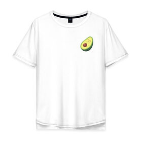 Мужская футболка хлопок Oversize с принтом Авокадо в Екатеринбурге, 100% хлопок | свободный крой, круглый ворот, “спинка” длиннее передней части | avocado | vegan | vegetarian | авокадо | веган | вегетарианство