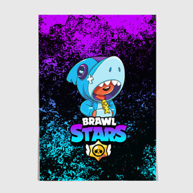 Постер с принтом BRAWL STARS LEON SHARK в Екатеринбурге, 100% бумага
 | бумага, плотность 150 мг. Матовая, но за счет высокого коэффициента гладкости имеет небольшой блеск и дает на свету блики, но в отличии от глянцевой бумаги не покрыта лаком | 8 bit | 8 бит | bibi | brawl stars | crow | el brown | leon | leon shark | max | mr.p | sally leon | shark | stars | virus | werewolf | акула | биби | вирус | ворон | леон | оборотень | пингвин