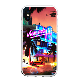 Чехол для iPhone XS Max матовый с принтом GTA VICE CITY в Екатеринбурге, Силикон | Область печати: задняя сторона чехла, без боковых панелей | grand theft auto 2 | grand theft auto 3 | grand theft auto v | grand theft auto: san andreas | grand theft auto: vice city | gta 5 | gta online | gta v | город | игры