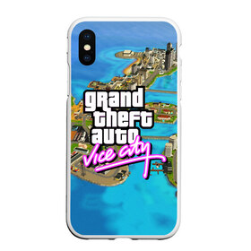 Чехол для iPhone XS Max матовый с принтом GRAND THEFT AUTOVICE CITY в Екатеринбурге, Силикон | Область печати: задняя сторона чехла, без боковых панелей | grand theft auto 2 | grand theft auto 3 | grand theft auto v | grand theft auto: san andreas | grand theft auto: vice city | gta 5 | gta online | gta v | город | игры