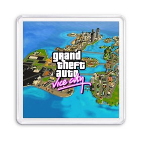 Магнит 55*55 с принтом GRAND THEFT AUTO:VICE CITY в Екатеринбурге, Пластик | Размер: 65*65 мм; Размер печати: 55*55 мм | grand theft auto 2 | grand theft auto 3 | grand theft auto v | grand theft auto: san andreas | grand theft auto: vice city | gta 5 | gta online | gta v | город | игры