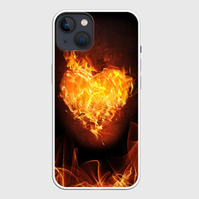 Чехол для iPhone 13 с принтом Горячее сердце в Екатеринбурге,  |  | 14 февраля | 8 марта | валентинов день | влюблен | влюбленность | влюбленные | вместе навсегда | горячая | горячий | девушке | день влю | для жены | желание | любимая | любимый | люблю | люблю тебя