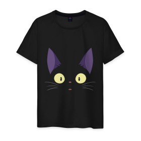 Мужская футболка хлопок с принтом Котик в Екатеринбурге, 100% хлопок | прямой крой, круглый вырез горловины, длина до линии бедер, слегка спущенное плечо. | cat | kitten | kitty | киса | кот | котейка | котёнок | кошак | кошка | мяу