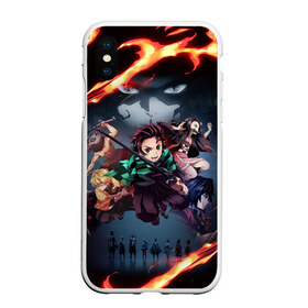 Чехол для iPhone XS Max матовый с принтом DEMON SLAYER KIMETSU NO YAIBA КЛИНОК РАССЕКАЮЩИЙ ДЕМОНОВ в Екатеринбурге, Силикон | Область печати: задняя сторона чехла, без боковых панелей | demon slayer | demon slayer: kimetsu no yaiba | kimetsu | kimetsu no yaiba | nezuko | slayer | tanjiro | клинок рассекающий демонов | незуко | танджиро | шинобу кочо