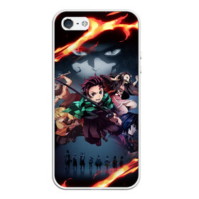 Чехол для iPhone 5/5S матовый с принтом DEMON SLAYER KIMETSU NO YAIBA КЛИНОК РАССЕКАЮЩИЙ ДЕМОНОВ в Екатеринбурге, Силикон | Область печати: задняя сторона чехла, без боковых панелей | demon slayer | demon slayer: kimetsu no yaiba | kimetsu | kimetsu no yaiba | nezuko | slayer | tanjiro | клинок рассекающий демонов | незуко | танджиро | шинобу кочо