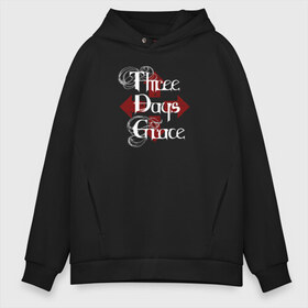 Мужское худи Oversize хлопок с принтом Three Days Grace в Екатеринбурге, френч-терри — 70% хлопок, 30% полиэстер. Мягкий теплый начес внутри —100% хлопок | боковые карманы, эластичные манжеты и нижняя кромка, капюшон на магнитной кнопке | days | grace | music | rock | three | three days grace | музыка | рок