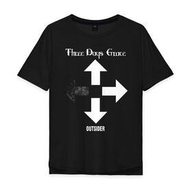 Мужская футболка хлопок Oversize с принтом Three Days Grace в Екатеринбурге, 100% хлопок | свободный крой, круглый ворот, “спинка” длиннее передней части | three days grace