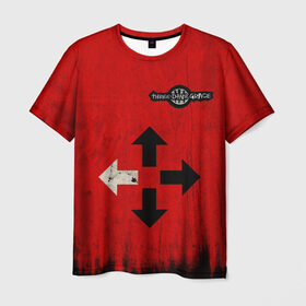 Мужская футболка 3D с принтом THREE DAYS GRACE RED в Екатеринбурге, 100% полиэфир | прямой крой, круглый вырез горловины, длина до линии бедер | Тематика изображения на принте: rock | музыка | рок