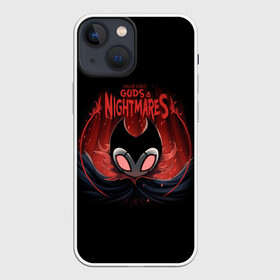 Чехол для iPhone 13 mini с принтом Hollow Knight в Екатеринбурге,  |  | grimm | hallounest | heart of nightmare | hollow knight | hornet | knight | quirrell | silksong | гримм | квиррел | рыцарь | халлоунест | холлоу найт | хорнет