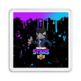 Магнит 55*55 с принтом Brawl Stars Crow в Екатеринбурге, Пластик | Размер: 65*65 мм; Размер печати: 55*55 мм | 