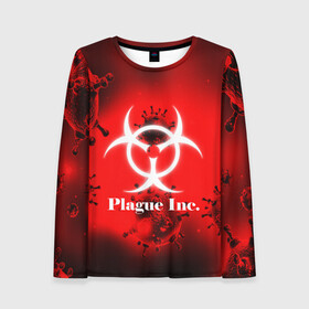 Женский лонгслив 3D с принтом PLAGUE INC. в Екатеринбурге, 100% полиэстер | длинные рукава, круглый вырез горловины, полуприлегающий силуэт | molecule | plague inc | абстракция | бактерии | вирус | клетки | медицина | микробы | молекулы | наука | нейрон | нейроны | планета | текстура | текстуры | формула