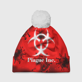 Шапка 3D c помпоном с принтом PLAGUE INC. в Екатеринбурге, 100% полиэстер | универсальный размер, печать по всей поверхности изделия | molecule | plague inc | абстракция | бактерии | вирус | клетки | медицина | микробы | молекулы | наука | нейрон | нейроны | планета | текстура | текстуры | формула