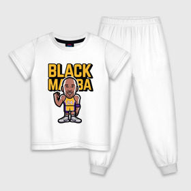 Детская пижама хлопок с принтом Kobe - Black Mamba в Екатеринбурге, 100% хлопок |  брюки и футболка прямого кроя, без карманов, на брюках мягкая резинка на поясе и по низу штанин
 | basketball | black | bryant | game | james | kobe | kobebryant | lakers | lebron | los angeles | mamba | nba | rip | slam dunk | баскетбол | баскетболист | брайант | браянт | джеймс | игрок | коби | леброн | лейкерс | лос анджеле