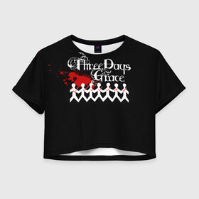 Женская футболка Crop-top 3D с принтом Three days grace в Екатеринбурге, 100% полиэстер | круглая горловина, длина футболки до линии талии, рукава с отворотами | days | grace | three | three days grace | альтернативный метал | альтернативный рок | брэд уолст барри сток | гонтье | мэтт уолст | ню металнил сандерсон | постгранж | хард рок